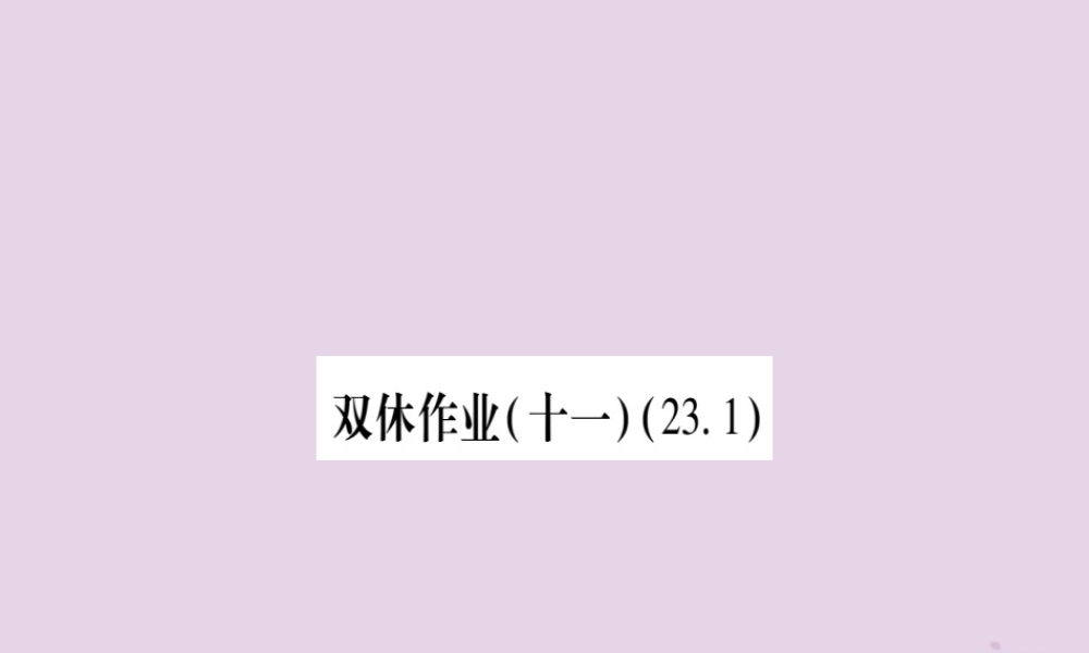 九年级数学上册 双休作业(11)作业课件 (新版)沪科版 课件