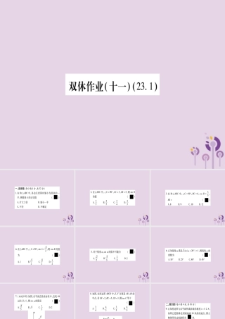 九年级数学上册 双休作业(11)作业课件 (新版)沪科版 课件