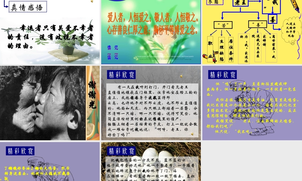 八年级语文 散文老王 ppt 课件