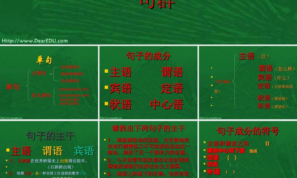 中考复习句子和单句 试题
