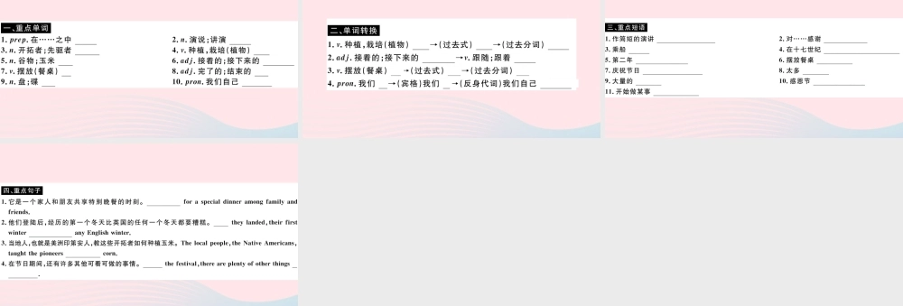 九年级英语上册 Module 2 Public holidaysUnit 2 We have celebrated the festival since the first pioneers arrived in America(小册子)课件 (新版)外研版 课件