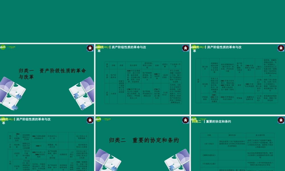 中考历史总复习 基础知识归类课件 岳麓版 课件