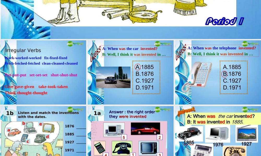 九年级英语 Unit1 period 1 Section A1a~1c&3a~4课件 人教新目标版 课件