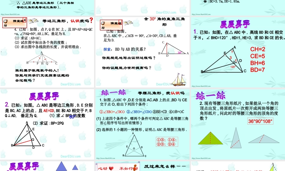 你能证明它们吗(练习课) 福建省南平地区九年级数学上册第一章 证明(二)整章课件集一 北师大版