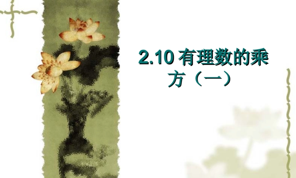 七年级数学有理数的乘方课件4 苏教版 课件