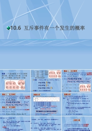 互斥事件有一个发生的概率 高二数学概率全套课件 人教版 高二数学概率全套课件 人教版