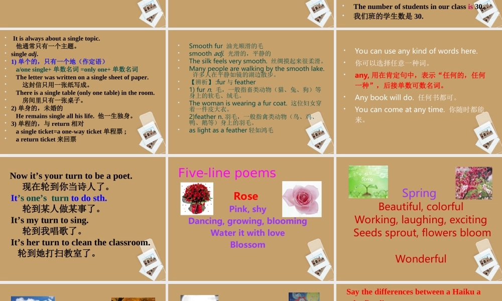 九年级英语 Lesson6Say It in Five课件 冀教版 课件