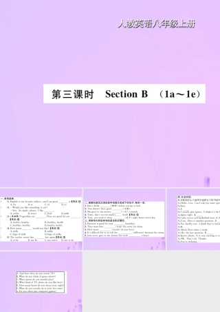 八年级英语上册 Unit 2 How often do you exercise(第3课时)Section B习题课件 (新版)人教新目标版 课件