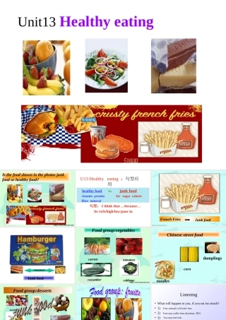 人教版高一英语Unit13 Healthy eating1 课件