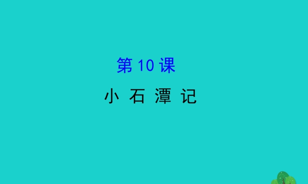 八年级语文下册 第三单元 10小石潭记习题课件 新人教版 课件
