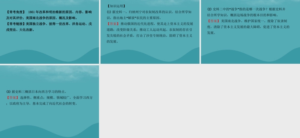 中考历史复习 第二十单元 殖民地人民的反抗与资本主义制度的扩展课件