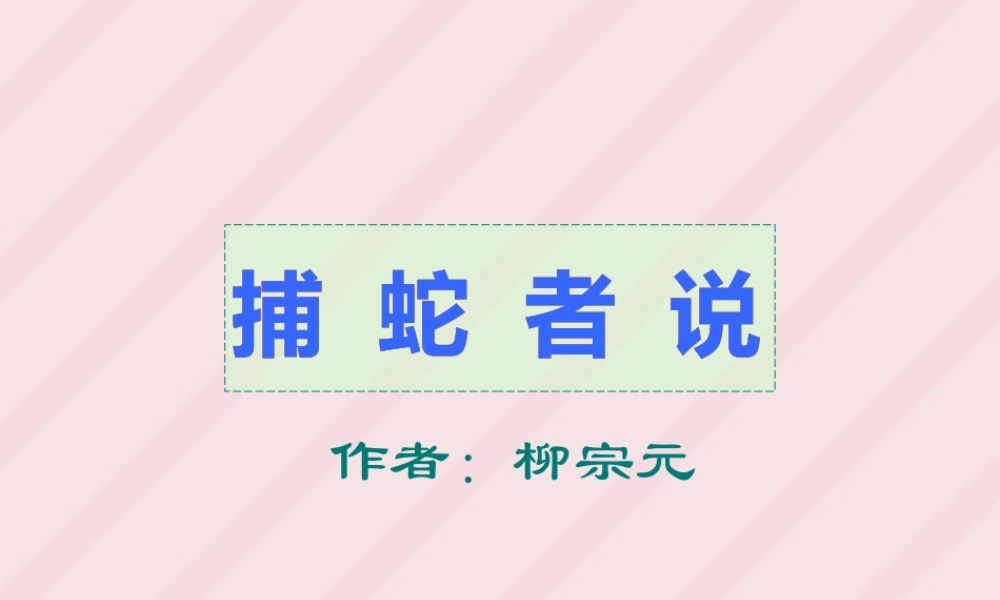 捕蛇者说九年级语文课件示例一 语文版 课件