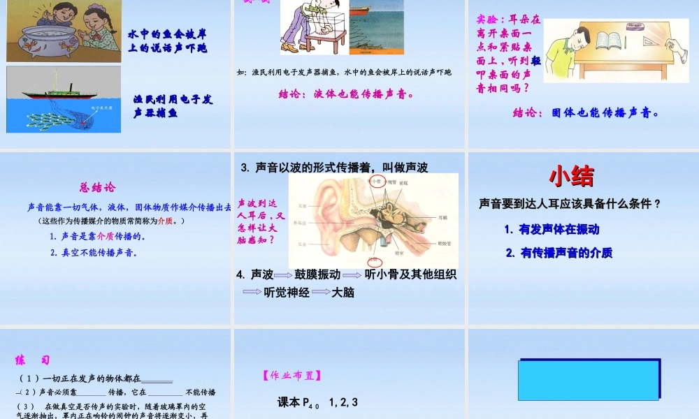 八年级物理 第一节科学探究声的产生传播课件 沪科版 课件