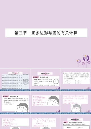 中考数学总复习 第一部分 教材知识梳理 第7章 圆 第3节 正多边形与圆的有关计算(精讲)课件