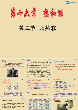 九年级物理全册 163 比热容课件 新人教版 课件