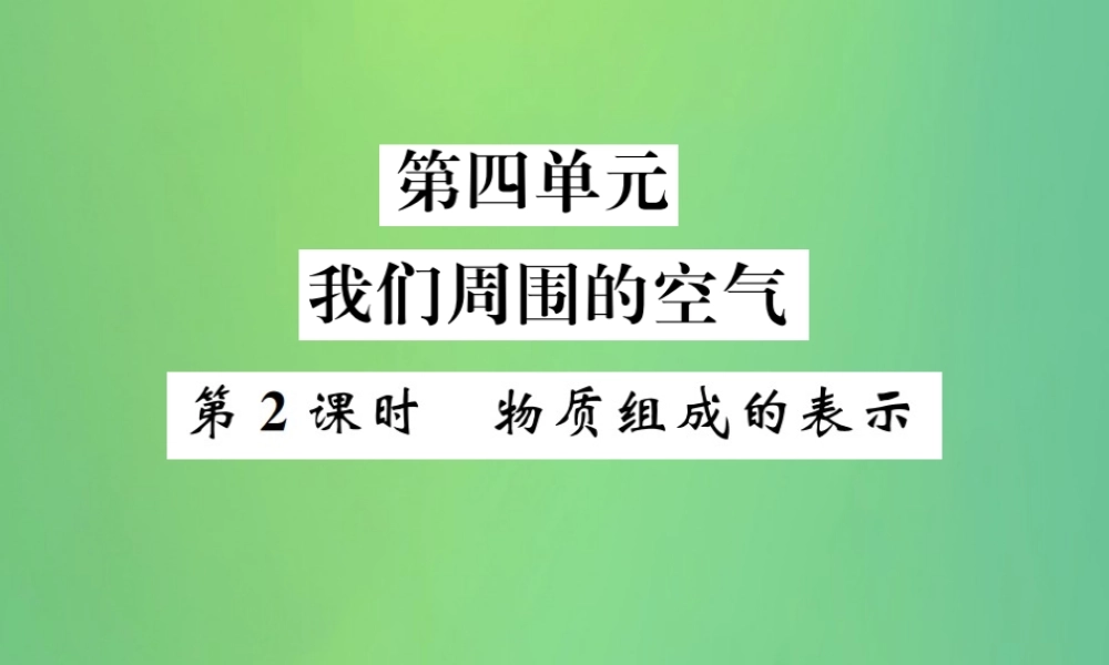 中考化学总复习 教材考点梳理 第四单元 我们周围的空气 第2课时 物质组成的表示课件 鲁教版 课件