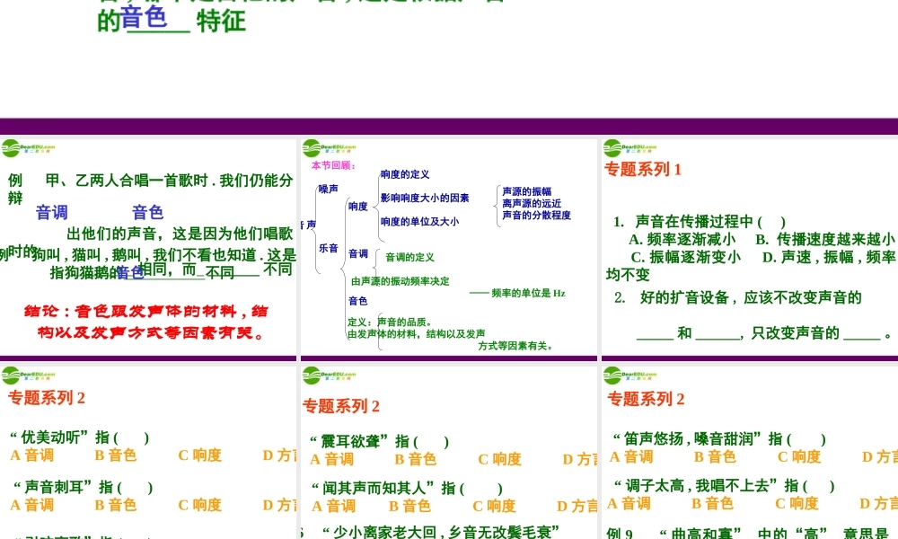 八年级物理上册 我们怎样区分声音课件 沪科版 课件