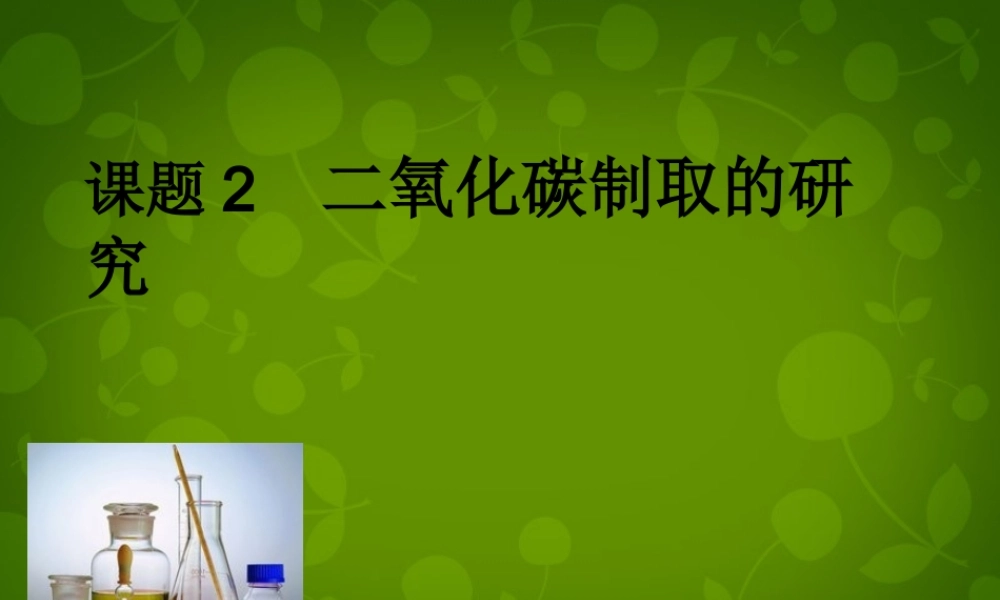 中学九年级化学上册 6.2 二氧化碳制取的研究课件 (新版)新人教版 课件