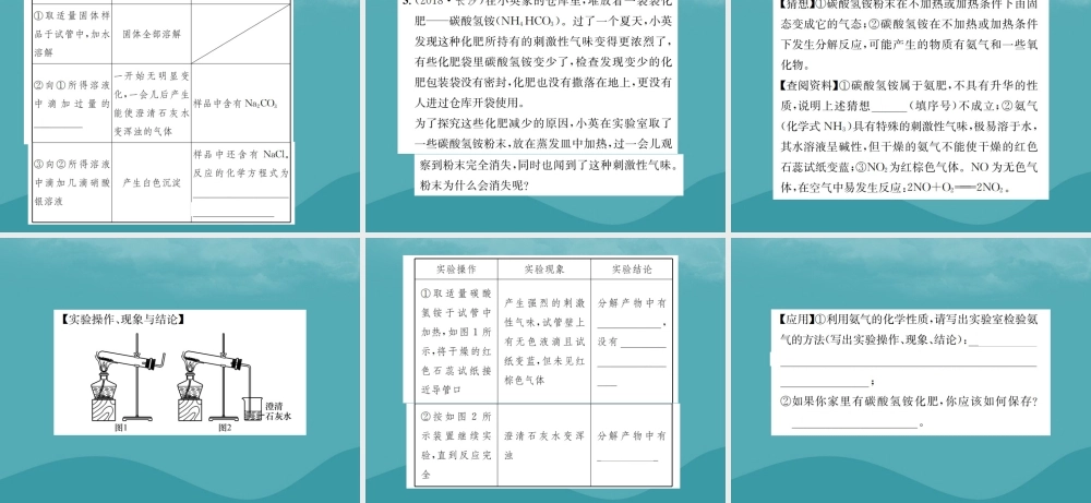 广西中考化学 中考6大题型轻松搞定 题型复习(四)实验探究题之3 物质性质的探究课件