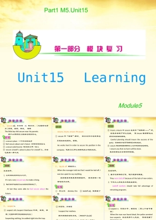 安徽省高三英语 M5Unit15　Learning复习课件