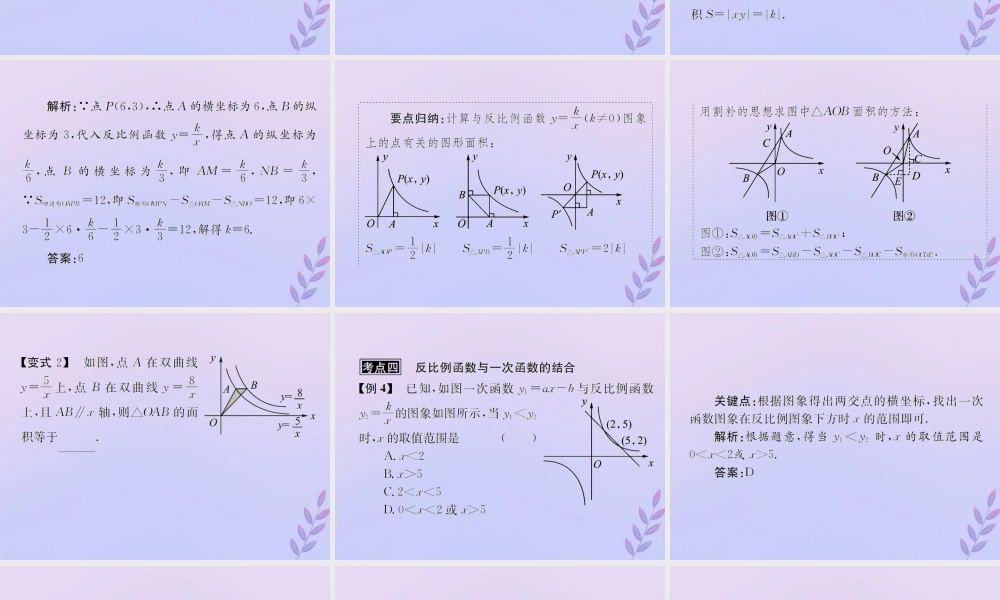 中考数学复习 第13课时 反比例函数 3 典型例题剖析(课后作业)课件