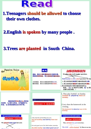 九年级英语(被动语态)课件