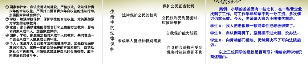 八年级政治上册 第五单元第一节生活中的法律保护课件 湘教版 课件