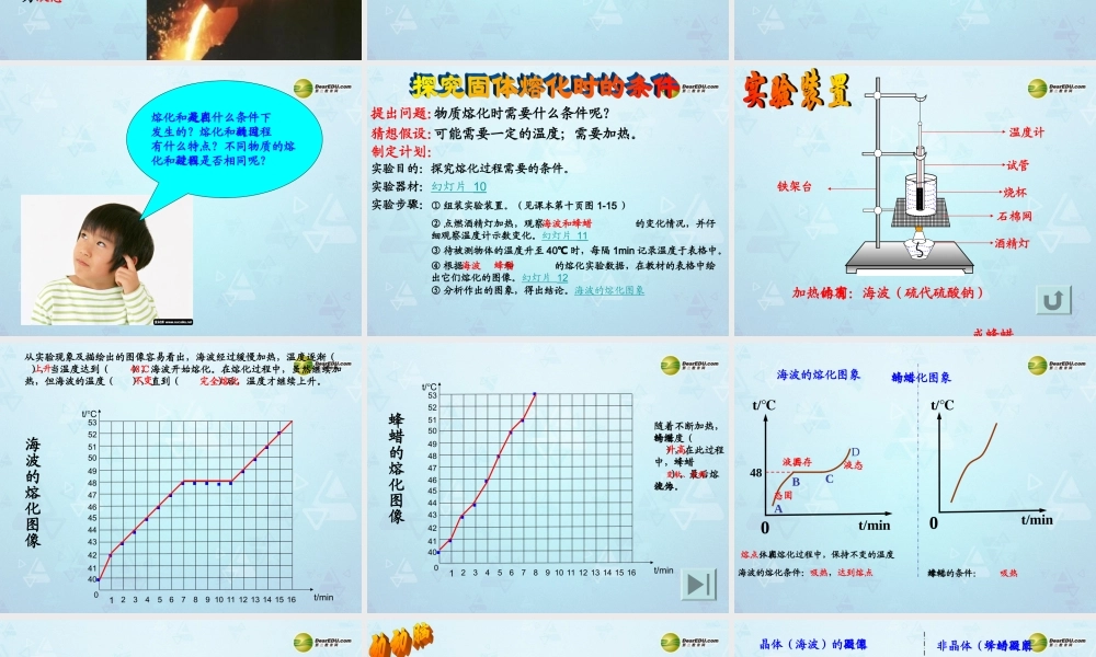 八年级物理上册 4.2 熔化和凝固课件 新人教版 课件