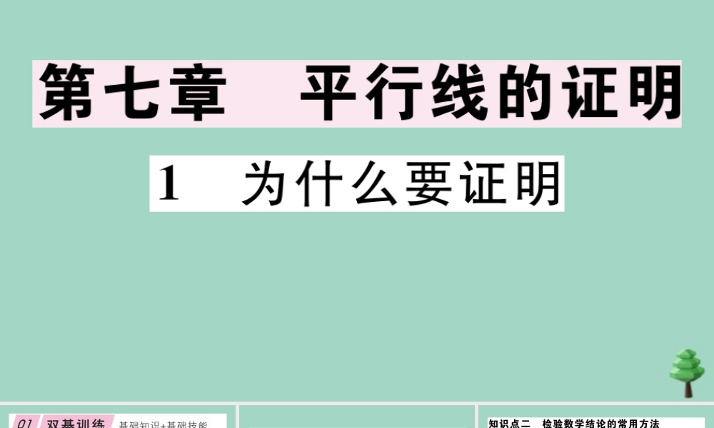 八年级数学上册 第七章(平行线的证明)7.1 为什么要证明作业课件 (新版)北师大版 课件