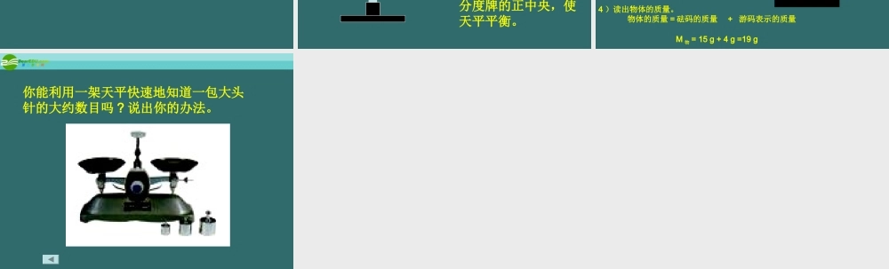 八年级物理上册 2.2物体的质量及其测量课件 北师大版 课件