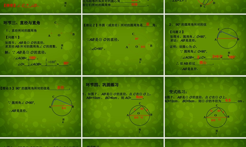 中学九年级数学上册 24.1.4 圆周角课件 (新版)新人教版 课件