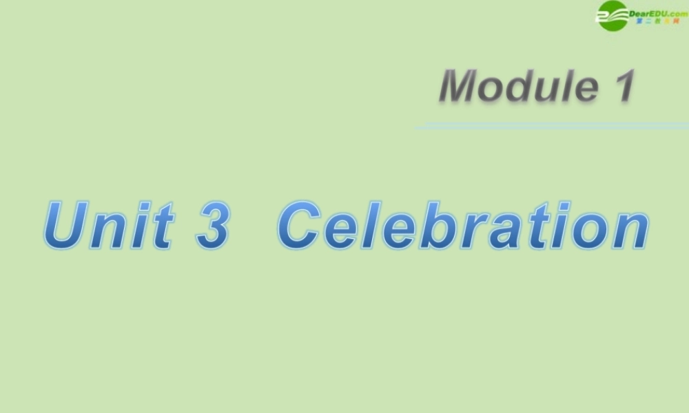 广东省高三英语第一轮总复习 Module1 Unit3 Celebration(1)课件 北师大版 新课标 课件