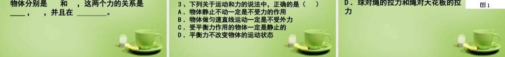 山东省泰安市岱岳区泰山菁华双语学校八年级物理下册 8.2 二力平衡课件 (新版)新人教版 课件