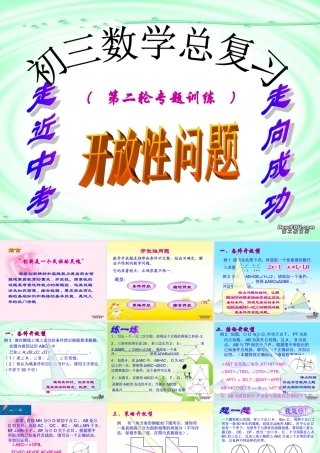 初三数学总复习开放性问题 试题