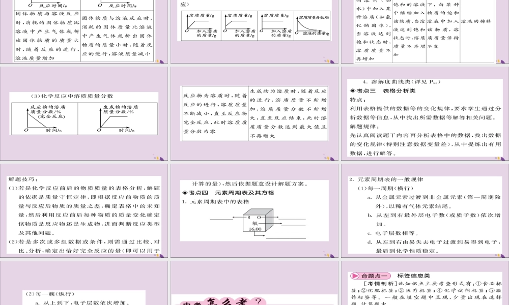 中考化学总复习 第二轮 专题训练 提升能力 专题二 图像图表题课件