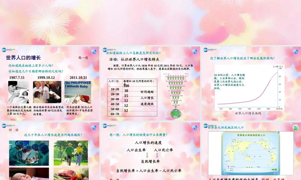 中学七年级地理上册 4.1 人口与人种课件 (新版)新人教版 课件