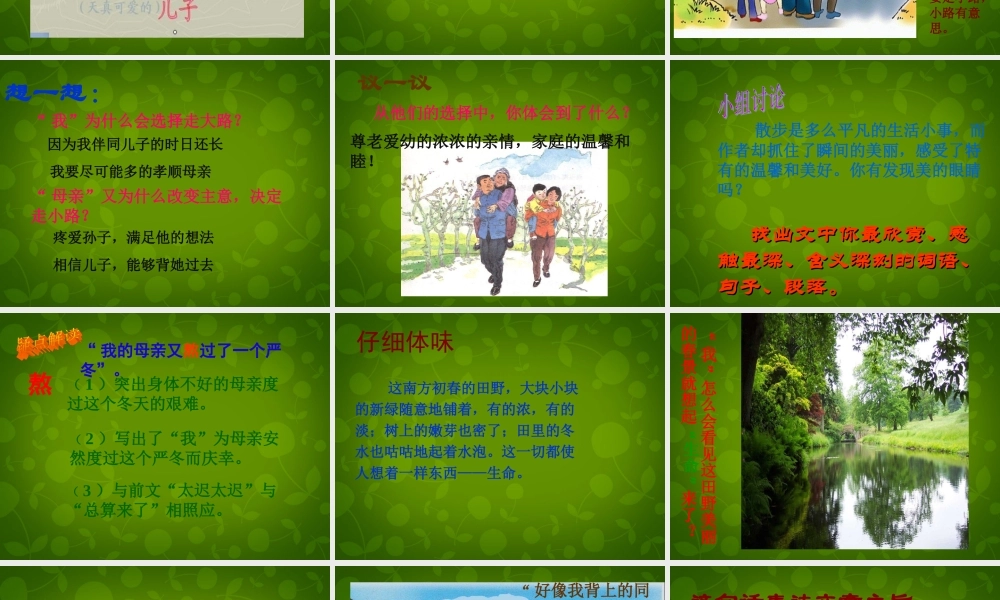 中学七年级语文上册 1.1 散步课件 (新版)新人教版 课件