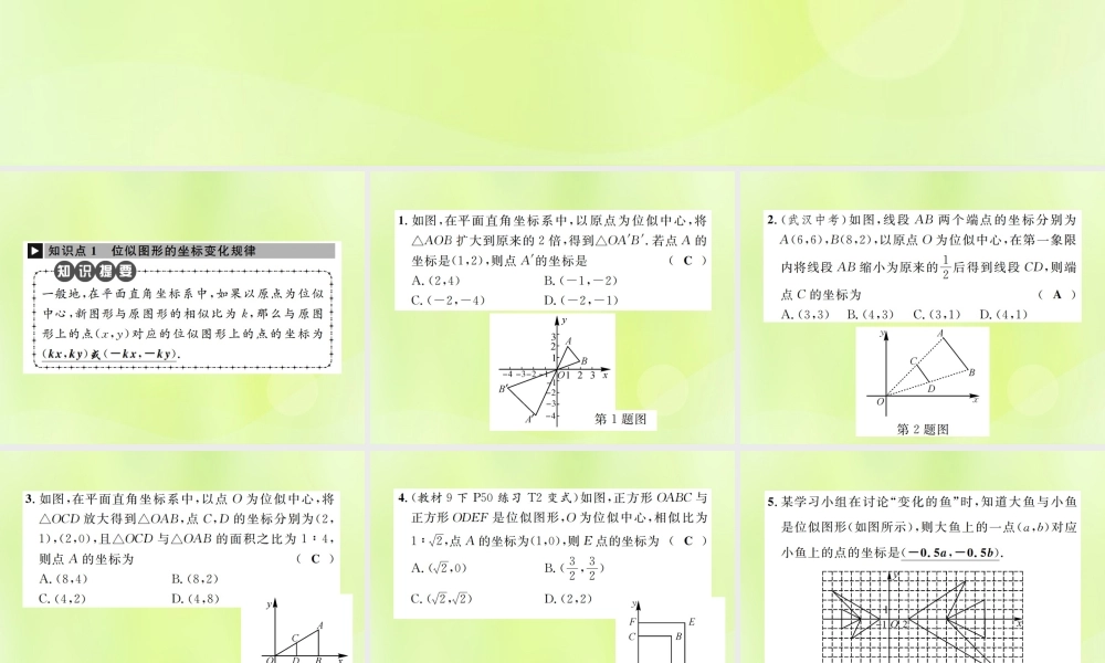 九年级数学下册 第二十七章 相似 273 位似 第2课时 平面直角坐标系中的位似课件 (新版)新人教版 课件