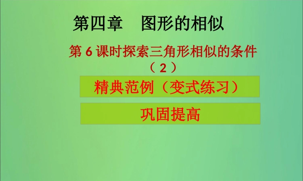 九年级数学上册 第4章 图形的相似 第6课时 探索三角形相似的条件(2)(课堂导练)习题课件 (新版)北师大版 课件