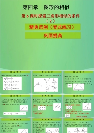 九年级数学上册 第4章 图形的相似 第6课时 探索三角形相似的条件(2)(课堂导练)习题课件 (新版)北师大版 课件