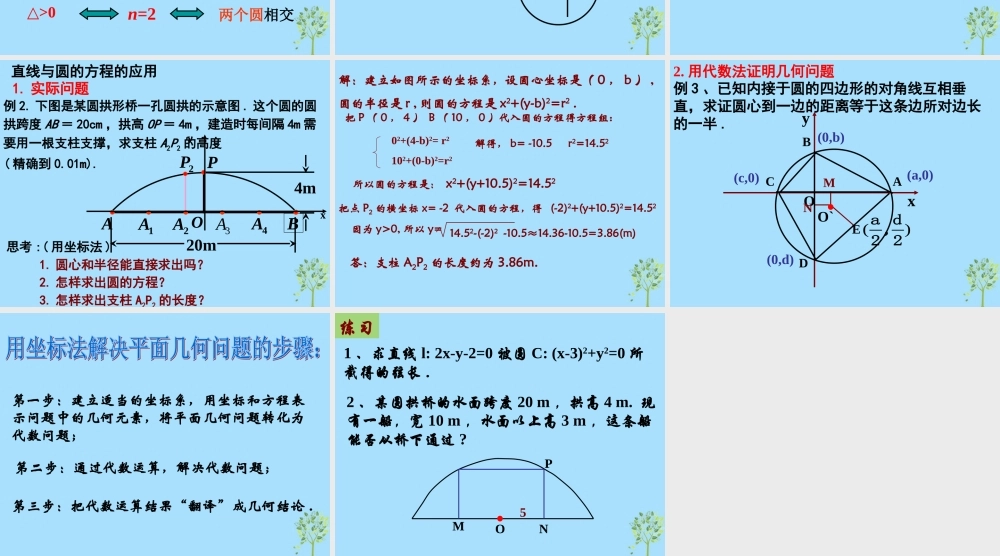 山西省忻州市高考数学 专题 圆圆位置关系复习课件