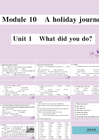 七年级英语下册 Module 10 A holiday journey Unit 1 What did you do习题课件 (新版)外研版 课件