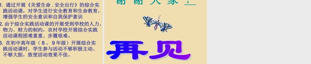 中学安全教育主题班会(关爱生命 安全出行)课件