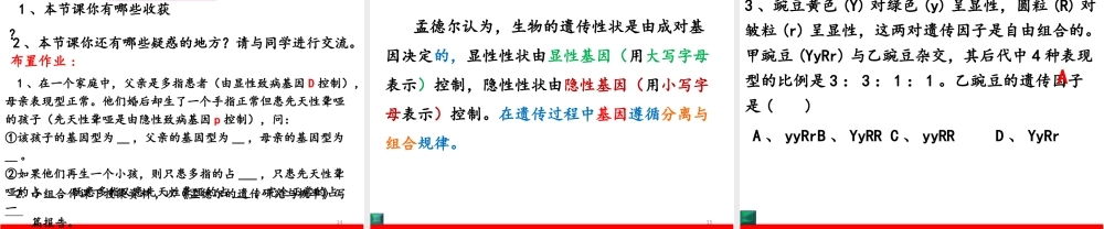 26.4综合与实践概率在遗传学中的应用