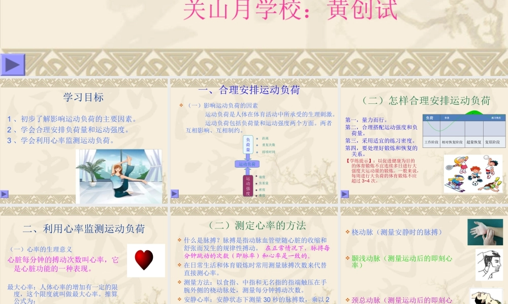运动负荷的自我监测