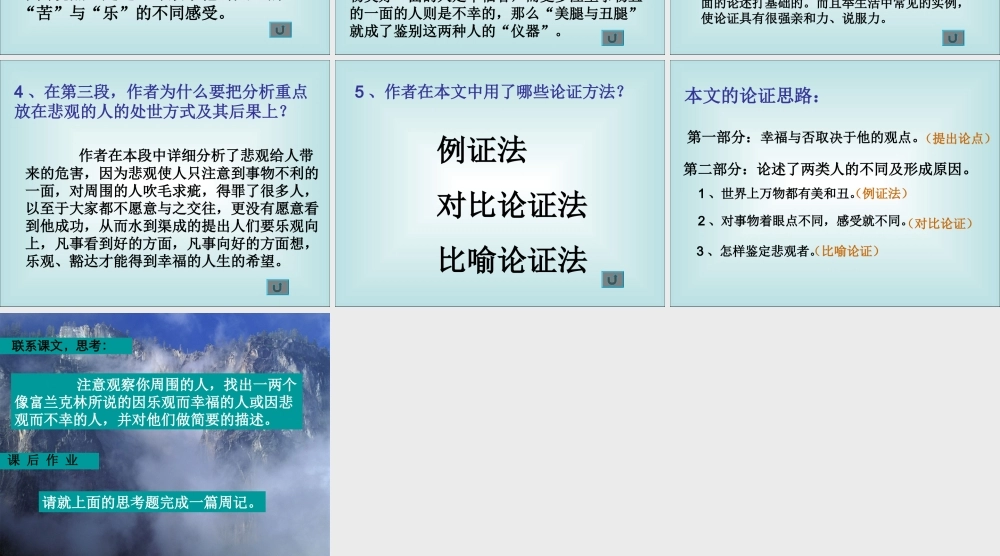 人教版高一语文美腿与丑腿 课件