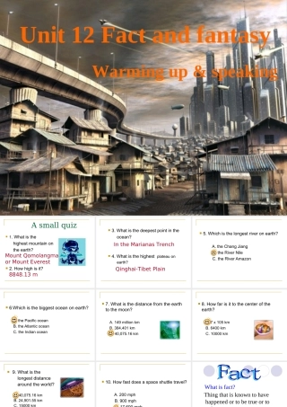 新课标高二英语下学期Unit12 Fact and fantasy 课件
