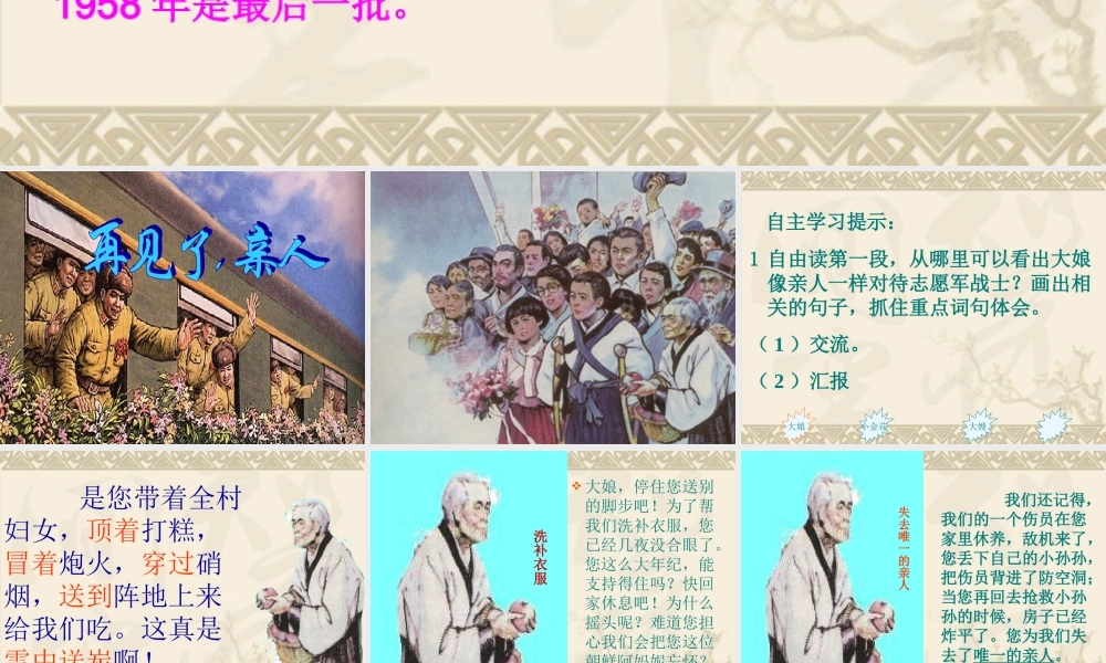 《再见了亲人》PPT课件