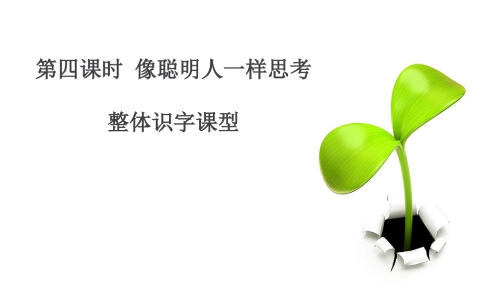 二下第七单元像聪明人一样思考第四课时整体识字