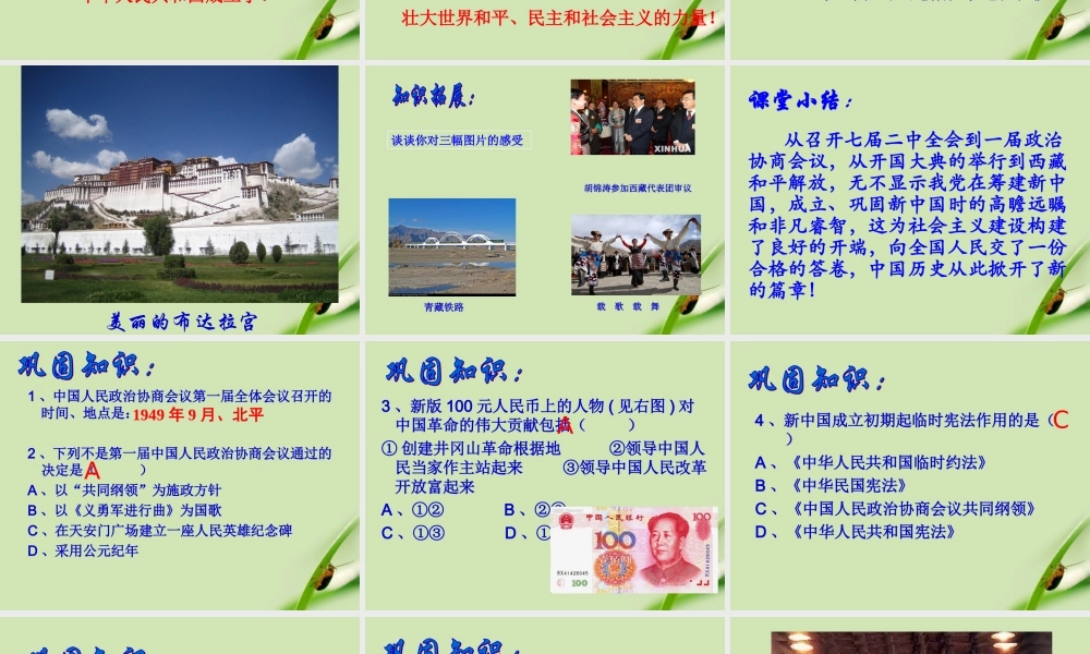 八年级历史下册 第1课 中国人民站起来了课件 人教新课标版 课件